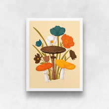 Load image into Gallery viewer, Mushrooms and Blooms 2.0 Art Print - Orange, Brown, Yellow | Artwork by Rese
