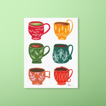Load image into Gallery viewer, Fall Gouache Teacups Art Print | Artwork by Rese