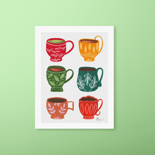 Load image into Gallery viewer, Fall Gouache Teacups Art Print | Artwork by Rese