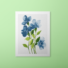 Load image into Gallery viewer, Loose Watercolor Flower Sketch Art Print - Blue Neutral (Exclusive Print!) | Artwork by Rese
