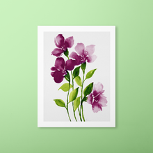Load image into Gallery viewer, Loose Watercolor Flower Sketch Art Print - Scarlet Lake (Exclusive Print!) | Artwork by Rese