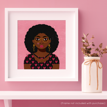 Load image into Gallery viewer, Valentine Girl #3 v2 Portrait Art Print (Exclusive Print!) | Artwork by Rese