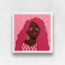 Load image into Gallery viewer, Valentine Girl #1 (Half-Circle Version) Portrait Art Print (Exclusive Print!) | Artwork by Rese