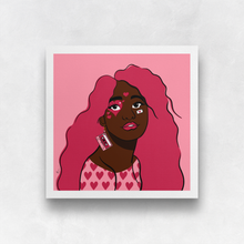 Load image into Gallery viewer, Valentine Girl #1 Portrait Art Print | Artwork by Rese