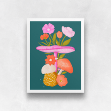 Load image into Gallery viewer, Mushrooms and Blooms Art Print | Artwork by Rese