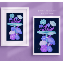 Load image into Gallery viewer, Mushrooms and Blooms II Art Print | Artwork by Rese