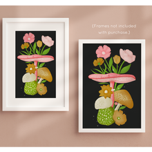 Load image into Gallery viewer, Mushrooms and Blooms VIII Art Print (Exclusive Print!) | Artwork by Rese