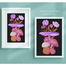 Load image into Gallery viewer, Mushrooms and Blooms IV Art Print | Artwork by Rese