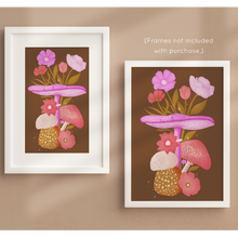 Load image into Gallery viewer, Mushrooms and Blooms V Art Print | Artwork by Rese