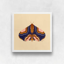 Load image into Gallery viewer, Boho Moth - Blue Art Print | Artwork by Rese