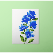 Load image into Gallery viewer, Bold Watercolor Blooms Art Print - Blue | Artwork by Rese