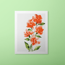 Load image into Gallery viewer, Bold Watercolor Blooms Art Print - Orange | Artwork by Rese