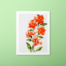 Load image into Gallery viewer, Bold Watercolor Blooms Art Print - Orange | Artwork by Rese