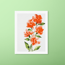 Load image into Gallery viewer, Bold Watercolor Blooms Art Print - Orange | Artwork by Rese