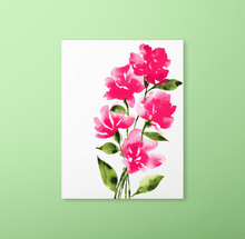 Load image into Gallery viewer, Bold Watercolor Blooms Art Print - Pink | Artwork by Rese