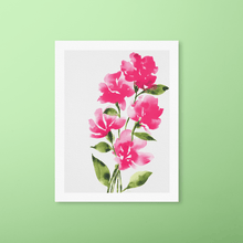 Load image into Gallery viewer, Bold Watercolor Blooms Art Print - Pink | Artwork by Rese