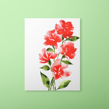 Load image into Gallery viewer, Bold Watercolor Blooms Art Print - Red | Artwork by Rese