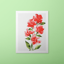 Load image into Gallery viewer, Bold Watercolor Blooms Art Print - Red | Artwork by Rese