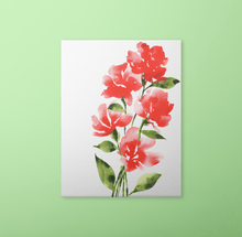 Load image into Gallery viewer, Bold Watercolor Blooms Art Print - Red | Artwork by Rese
