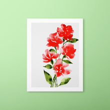 Load image into Gallery viewer, Bold Watercolor Blooms Art Print - Red | Artwork by Rese