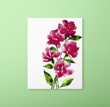 Load image into Gallery viewer, Bold Watercolor Blooms Art Print - Reddish Purple | Artwork by Rese