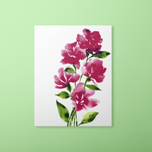 Load image into Gallery viewer, Bold Watercolor Blooms Art Print - Reddish Purple | Artwork by Rese