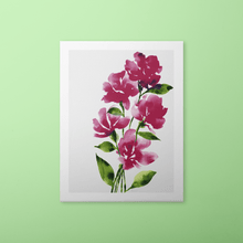 Load image into Gallery viewer, Bold Watercolor Blooms Art Print - Reddish Purple | Artwork by Rese