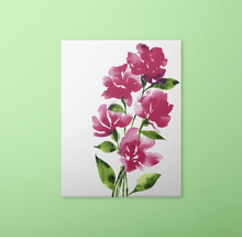 Load image into Gallery viewer, Bold Watercolor Blooms Art Print - Reddish Purple | Artwork by Rese