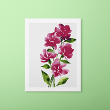 Load image into Gallery viewer, Bold Watercolor Blooms Art Print - Reddish Purple | Artwork by Rese