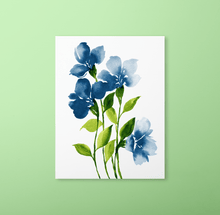 Load image into Gallery viewer, Loose Watercolor Flower Sketch Art Print - Blue Neutral (Exclusive Print!) | Artwork by Rese