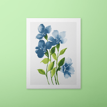 Load image into Gallery viewer, Loose Watercolor Flower Sketch Art Print - Blue Neutral (Exclusive Print!) | Artwork by Rese
