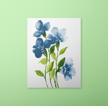 Load image into Gallery viewer, Loose Watercolor Flower Sketch Art Print - Blue Neutral (Exclusive Print!) | Artwork by Rese