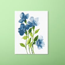 Load image into Gallery viewer, Loose Watercolor Flower Sketch Art Print - Blue Neutral (Exclusive Print!) | Artwork by Rese