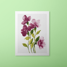 Load image into Gallery viewer, Loose Watercolor Flower Sketch Art Print - Scarlet Lake (Exclusive Print!) | Artwork by Rese