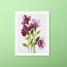 Load image into Gallery viewer, Loose Watercolor Flower Sketch Art Print - Scarlet Lake (Exclusive Print!) | Artwork by Rese