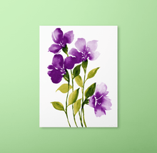 Load image into Gallery viewer, Loose Watercolor Flower Sketch Art Print - True Purple | Artwork by Rese