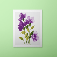 Load image into Gallery viewer, Loose Watercolor Flower Sketch Art Print - True Purple | Artwork by Rese