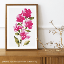 Load image into Gallery viewer, Bold Watercolor Blooms Art Print - Autumn Pink (Exclusive Print!) | Artwork by Rese