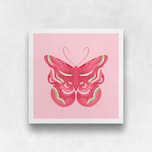 Load image into Gallery viewer, Bold Butterfly - Pink, White, and Green Art Print | Artwork by Rese
