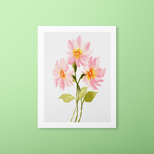 Load image into Gallery viewer, Pink Watercolor Flower Trio Art Print | Artwork by Rese