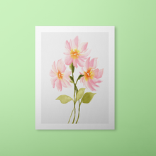 Load image into Gallery viewer, Pink Watercolor Flower Trio Art Print | Artwork by Rese