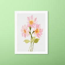 Load image into Gallery viewer, Pink Watercolor Flower Trio Art Print | Artwork by Rese