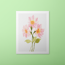 Load image into Gallery viewer, Pink Watercolor Flower Trio Art Print | Artwork by Rese
