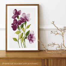 Load image into Gallery viewer, Loose Watercolor Flower Sketch Art Print - Scarlet Lake (Exclusive Print!) | Artwork by Rese