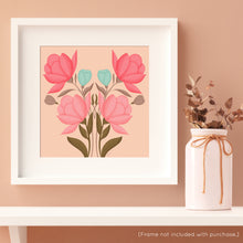 Load image into Gallery viewer, Symmetrical Floral Bouquet - Rustic Sand Art Print | Artwork by Rese