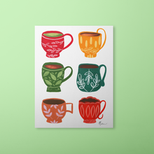Load image into Gallery viewer, Fall Gouache Teacups Art Print | Artwork by Rese
