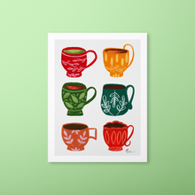 Load image into Gallery viewer, Fall Gouache Teacups Art Print | Artwork by Rese
