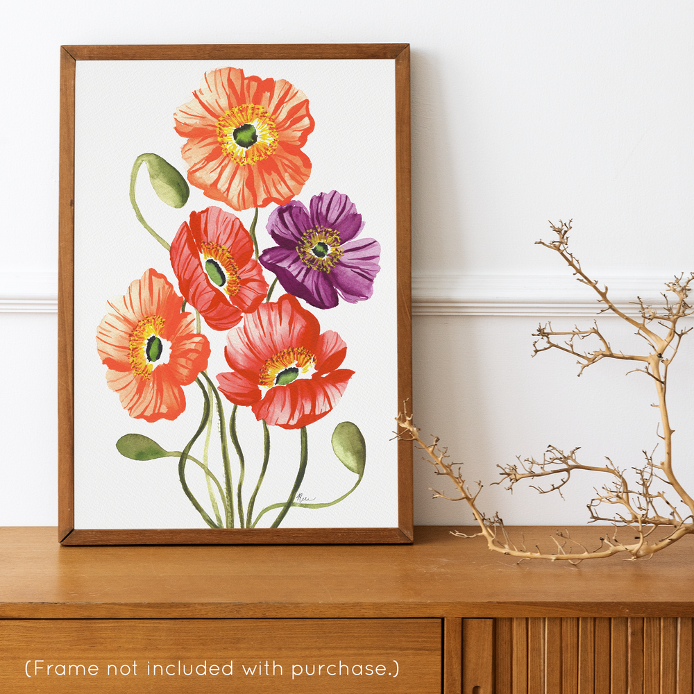 Fall Icelandic Poppies Art Print | Artwork by Rese