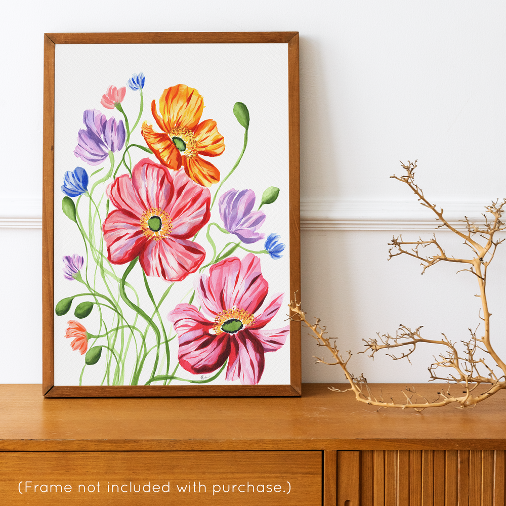 Icelandic Poppies Spread Art Print | Artwork by Rese