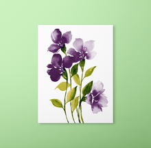 Load image into Gallery viewer, Loose Watercolor Flower Sketch Art Print - Dark Purple | Artwork by Rese
